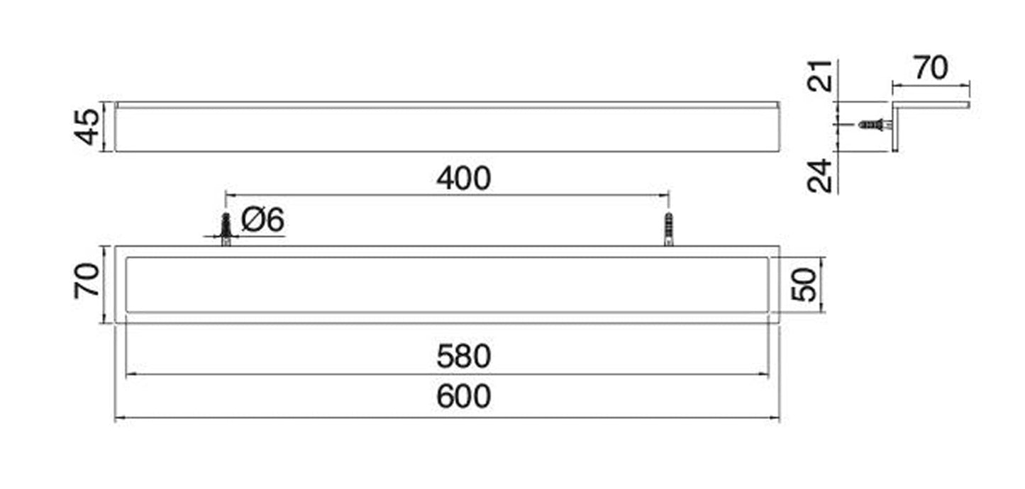 Rubinetterie Treemme 3M 5MM IT 9005 IS ZZ ZZ Portasalviette 60 CM Bagno Incasso A Parete Materiale Acciaio INOX Finitura Acciaio Spazzolato Inox Bagno 3M Parete Muro