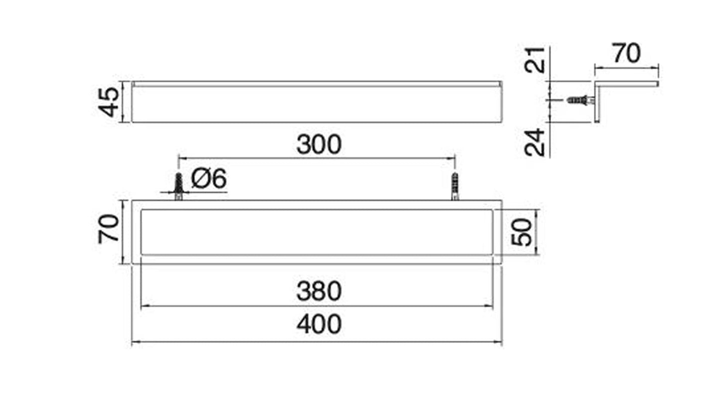 Rubinetterie Treemme 3M 5MM IT 9006 IS ZZ ZZ Portasalviette 40 CM Bagno Incasso A Parete Materiale Acciaio INOX Finitura Inox
