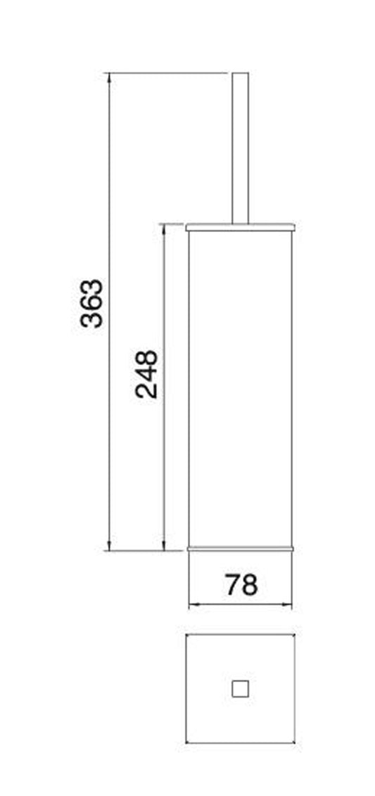 Rubinetterie Treemme 3M 5MM IT 9007 IS ZZ ZZ Portascopino Da Pavimento Bagno Materiale Acciaio INOX Finitura Acciaio Spazzolato