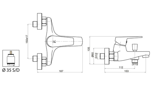 Miscelatore Vasca Esterno Con Duplex E Set Doccia Duemmeggi Air Installazione Parere Muro 3 Fori Con Doccetta 1 Leva Manopola Monocomando Stile Moderno Materiale Ottone Finitura Cromata Made in Italy Garanzia 5 Anni