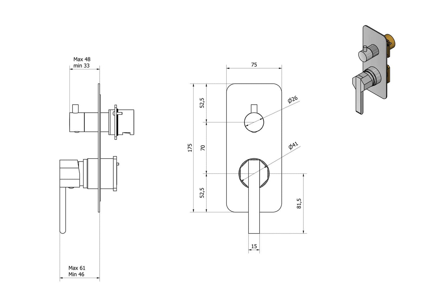 Miscelatore doccia incasso tre vie completo marca IB rubinetti modello Belmondo Elle rubinetteria rubinetto ottone cromato bagno casa Rivenditore Autorizzato Campania Arredamento Arredo Finitura Cromo Fontana azienda certificata made in italy qualità