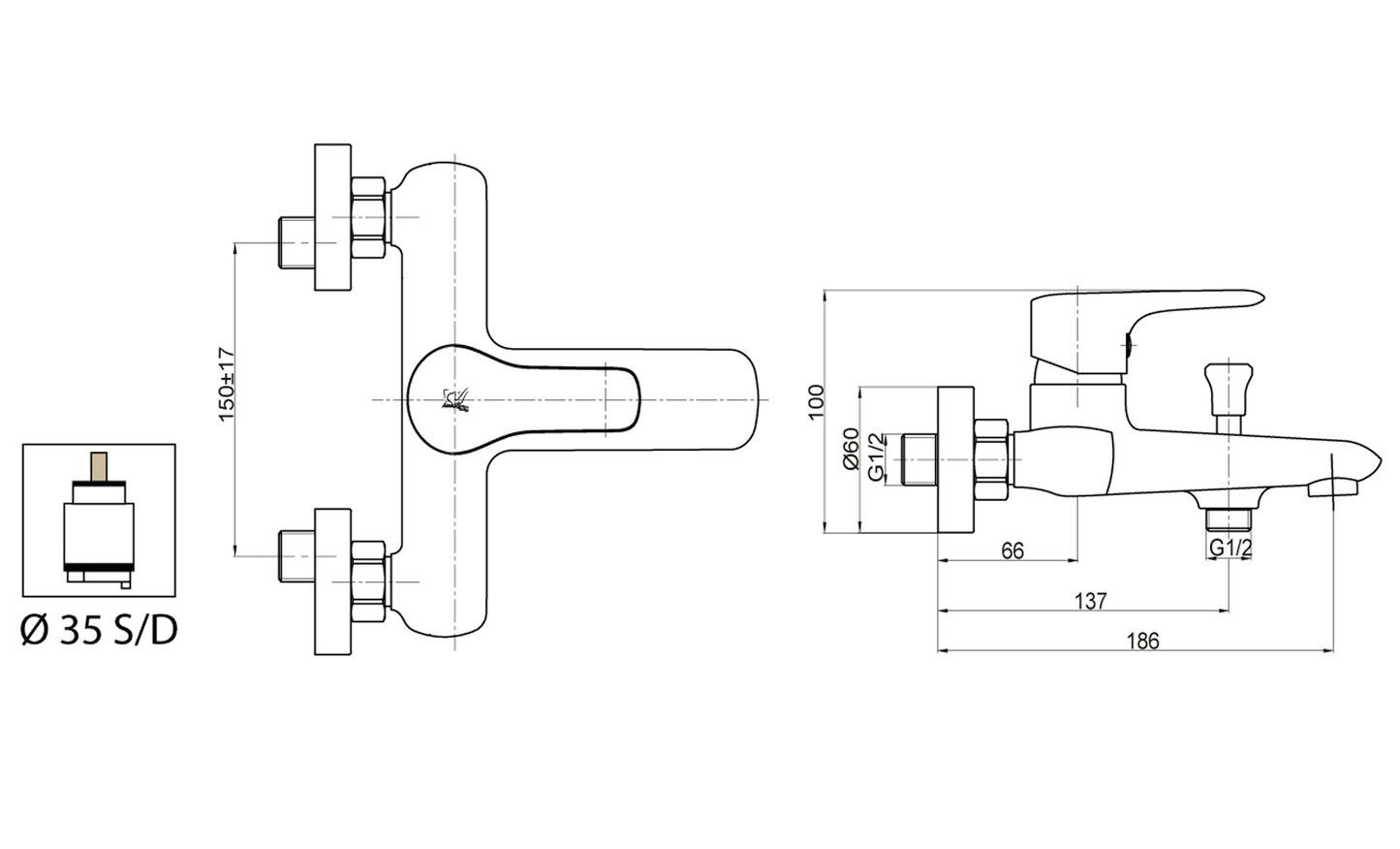 Miscelatore Vasca Esterno Con Duplex E Set Doccia Duemmeggi Beta Installazione Parete Muro 3 Fori Monocomando 1 Leva Manopola Stile Moderno Con Doccetta Ottone Finitura Cromata Made in Italy Garanzia 5 Anni