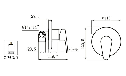 Miscelatore Incasso Doccia Duemmeggi Beta Installazione Muro Parete 1 Via 1 Leva Manopola Monocomando 1 Foro Monoforo Con Piastra Stile Moderno Classico Materiale Ottone Finitura Cromata Made in Italy Garanzia 5 Anni