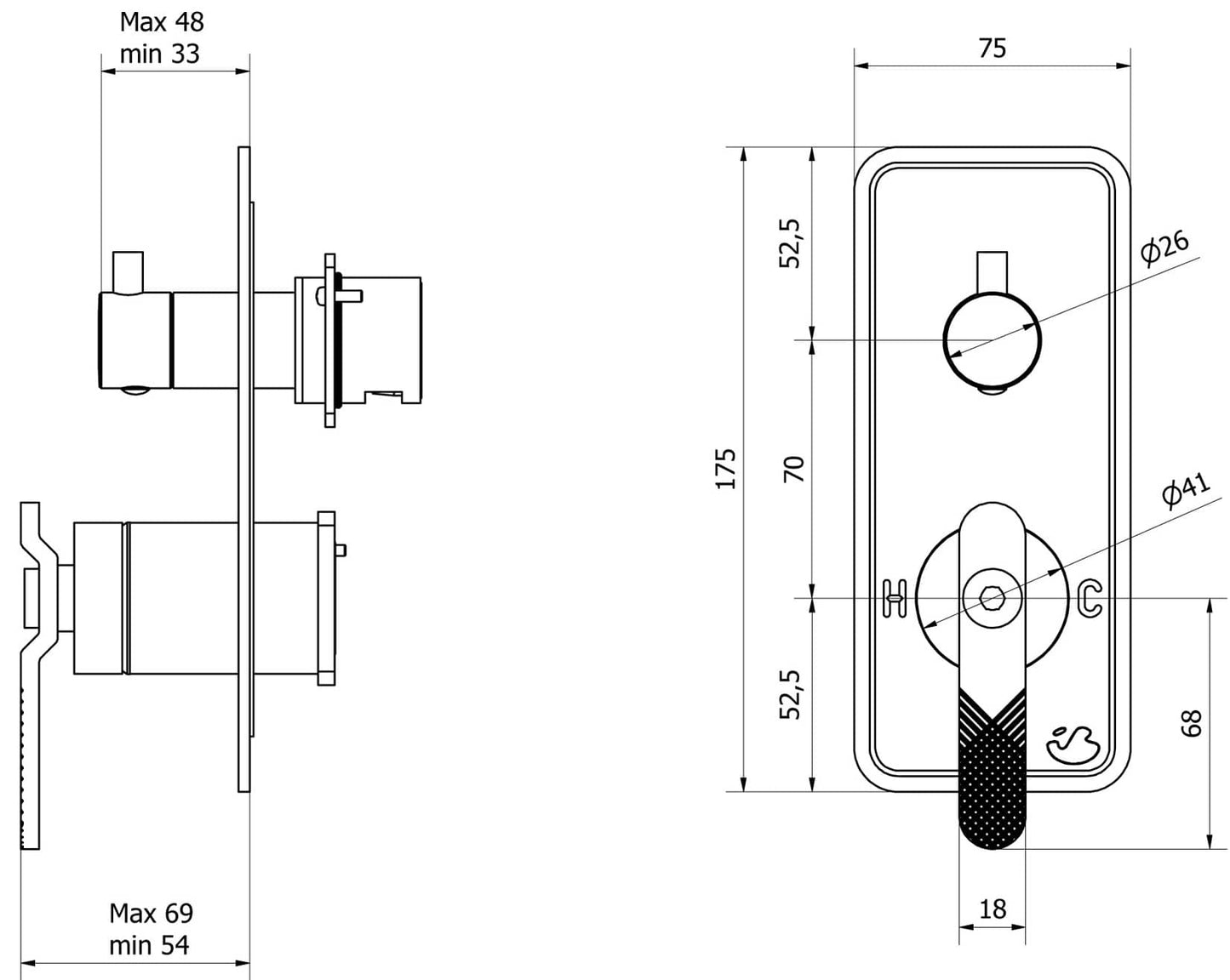 Miscelatore doccia marca IB Rubinetti modello Bold Lever Flat finitura ottone cromato incasso parete tre vie deviatore muro rubinetteria arredo bagno cromo azienda mix acqua rivenditore autorizzato campania napoli garanzia 10 anni qualità made in italy
