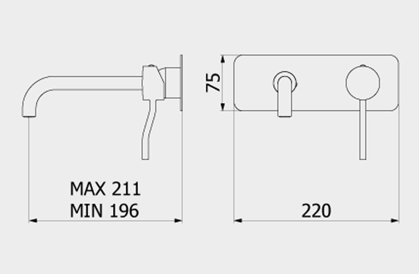 Miscelatore lavabo a parete completo di piletta di scarico Click-Clack marca IB rubinetti modello Kusasi rubinetteria rubinetto ottone cromato bagno fontana finitura cromo rivenditore autorizzato campania arredamento garanzia 10 anni azienda certificato