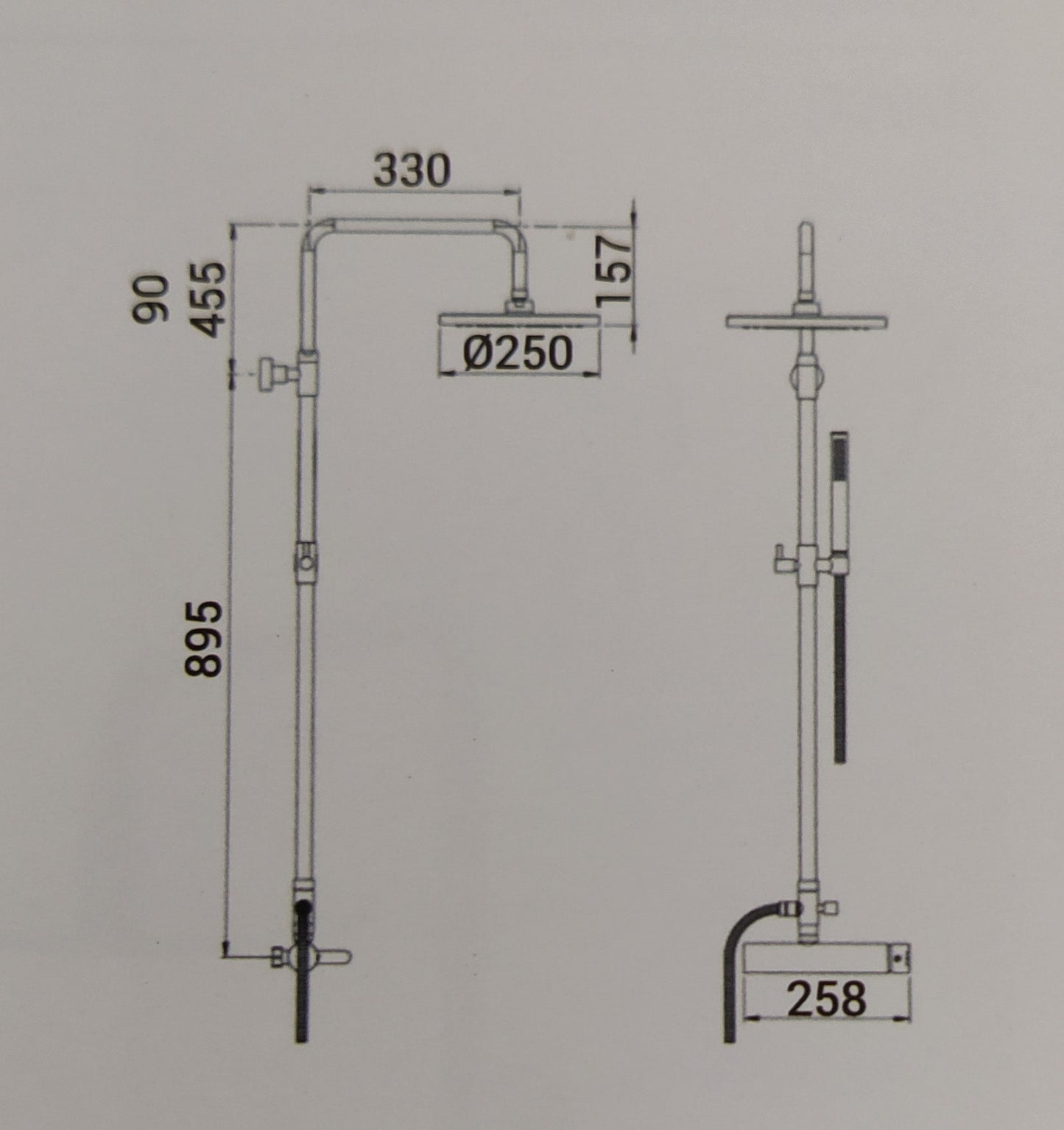 IB Rubinetti SHOWER COLUMNS Gruppo Colonna Doccia Whynot Attrezzata Multifunzione A Parete Frontale Miscelatore Meccanico Materiale Ottone Finitura Cromata Senza Indromassaggio Con Doccetta E Soffione Anticalcare