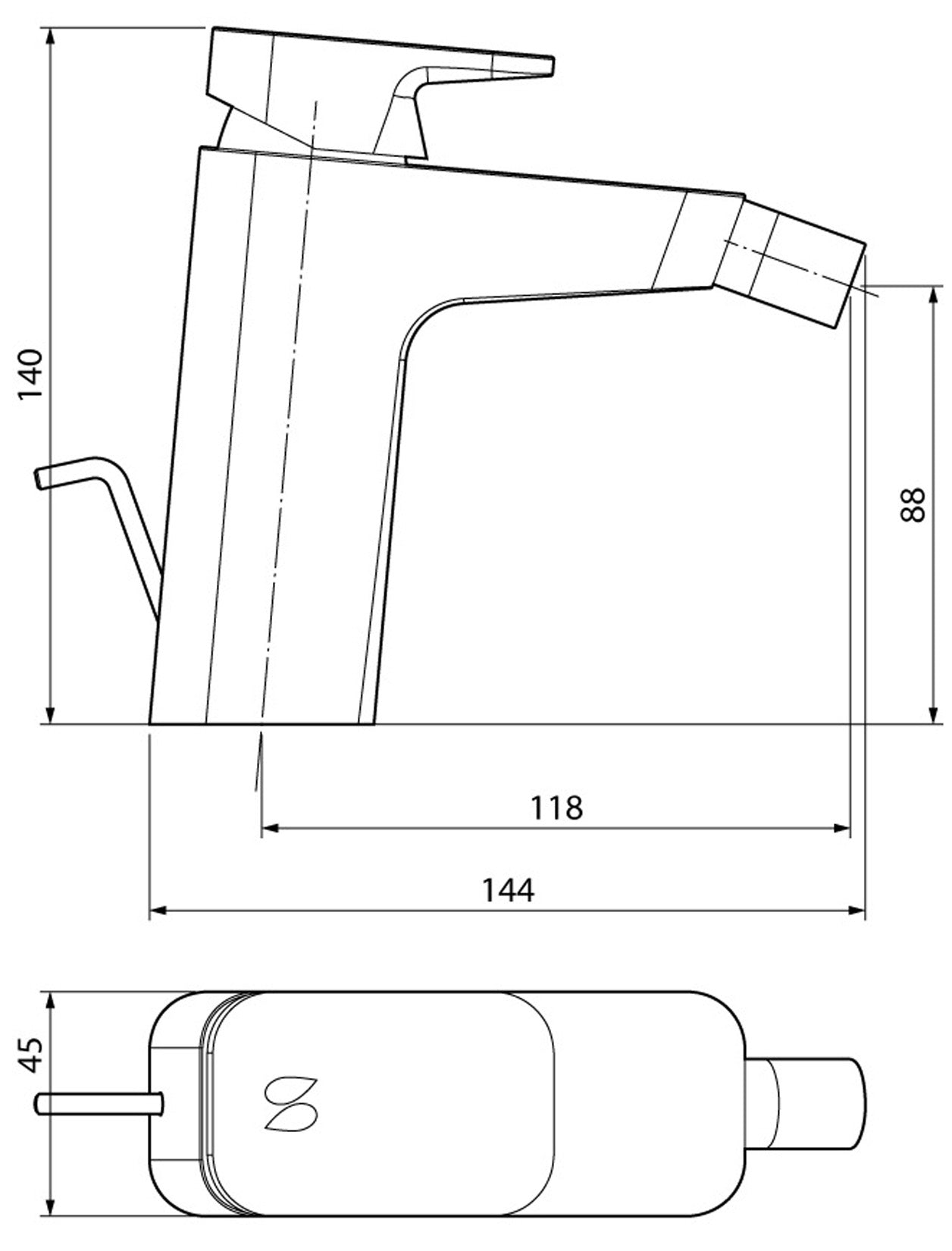 Miscelatore Bidet Novellini Serie D Abbinato Divina Appoggio Monocomando Ottone Cromato Compreso Piletta Scarico Standard