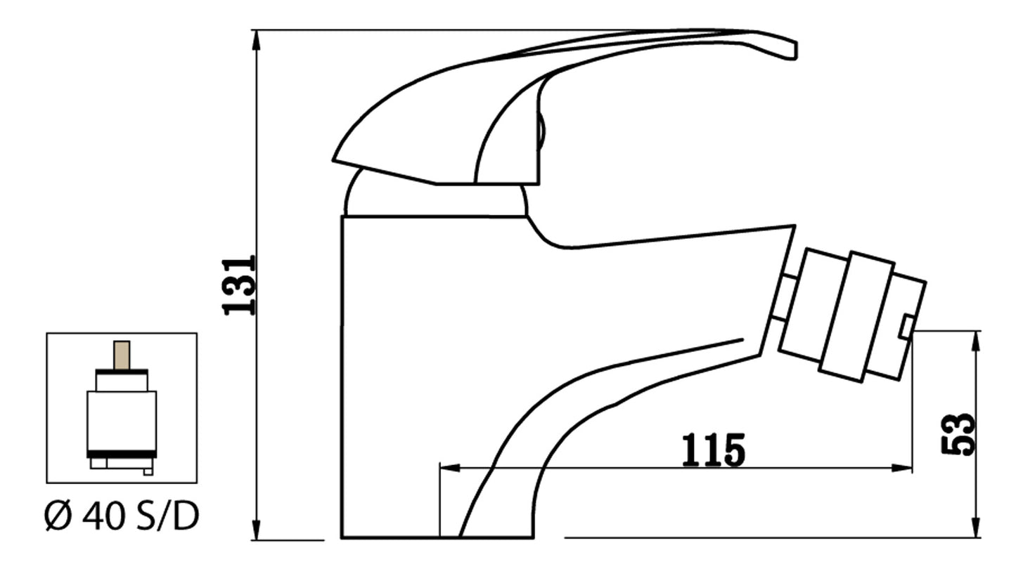 Miscelatore Bidet Con Piletta Scarico Automatico 1" 1/4" Duemmeggi Premiere Appoggio Monoforo 1 Foro 1 Leva Manopola Monocomando Stile Classico Materiale Ottone Finitura Cromata Made in Italy Garanzia 5 Anni