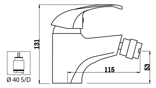 Miscelatore Bidet Con Piletta Scarico Automatico 1" 1/4" Duemmeggi Premiere Appoggio Monoforo 1 Foro 1 Leva Manopola Monocomando Stile Classico Materiale Ottone Finitura Cromata Made in Italy Garanzia 5 Anni