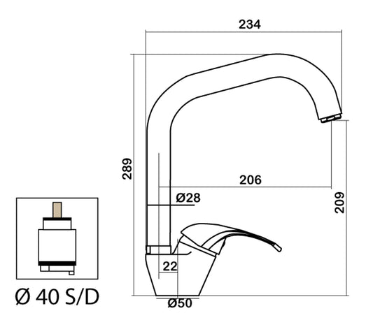 Miscelatore Lavello Canna Snodata Alta Idroformata Duemmeggi Premiere Ottone Finitura Cromata Made in Italy Garanzia 5 Anni