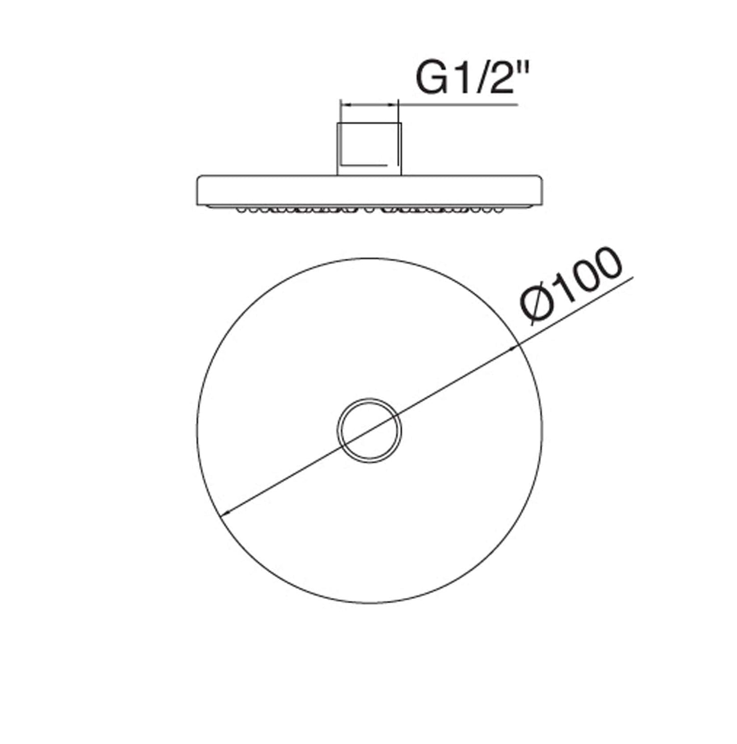 Rubinetterie Treemme SHOWERS & THERMOSTATICS Soffione Doccia Diametro Ø100 mm Materiale ABS Finitura Cromata