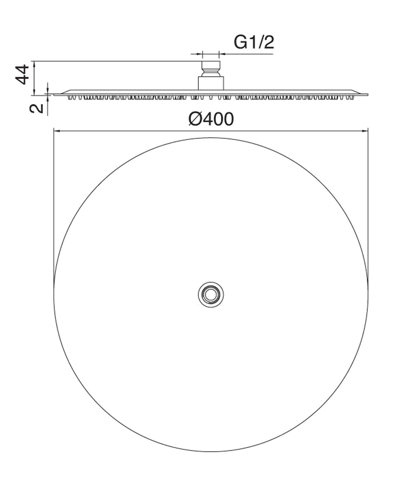 Rubinetterie Treemme SHOWERS & THERMOSTATICS Soffione Doccia Tondo Diametro Ø 400 mm Materiale Metallo Finitura Cromata
