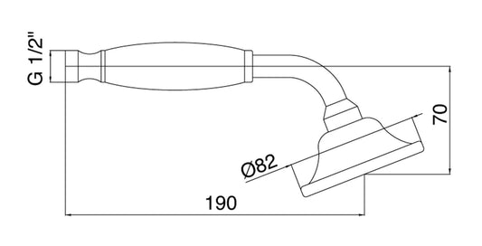 Rubinetterie Treemme 3M Retrò RWIT 2106 CC 30 Doccetta A Mano Monogetto Anticalcare Tonda Materiale Metallo Finitura Cromata Diametro Ø 82 mm