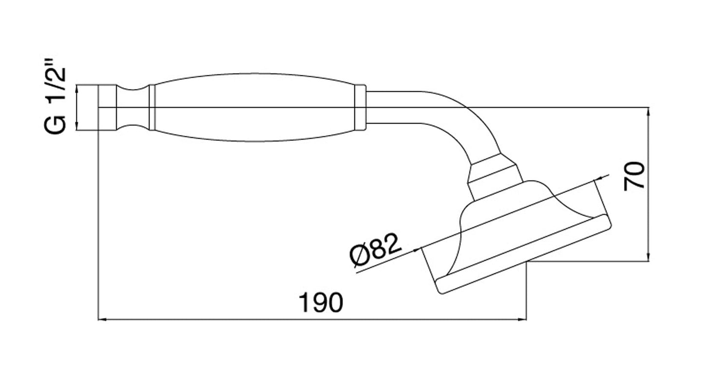 Rubinetterie Treemme 3M Retrò IT RTDO 124 CC Doccetta A Mano Monogetto Anticalcare Tonda Ø 82 mm Materiale Metallo Finitura Cromata