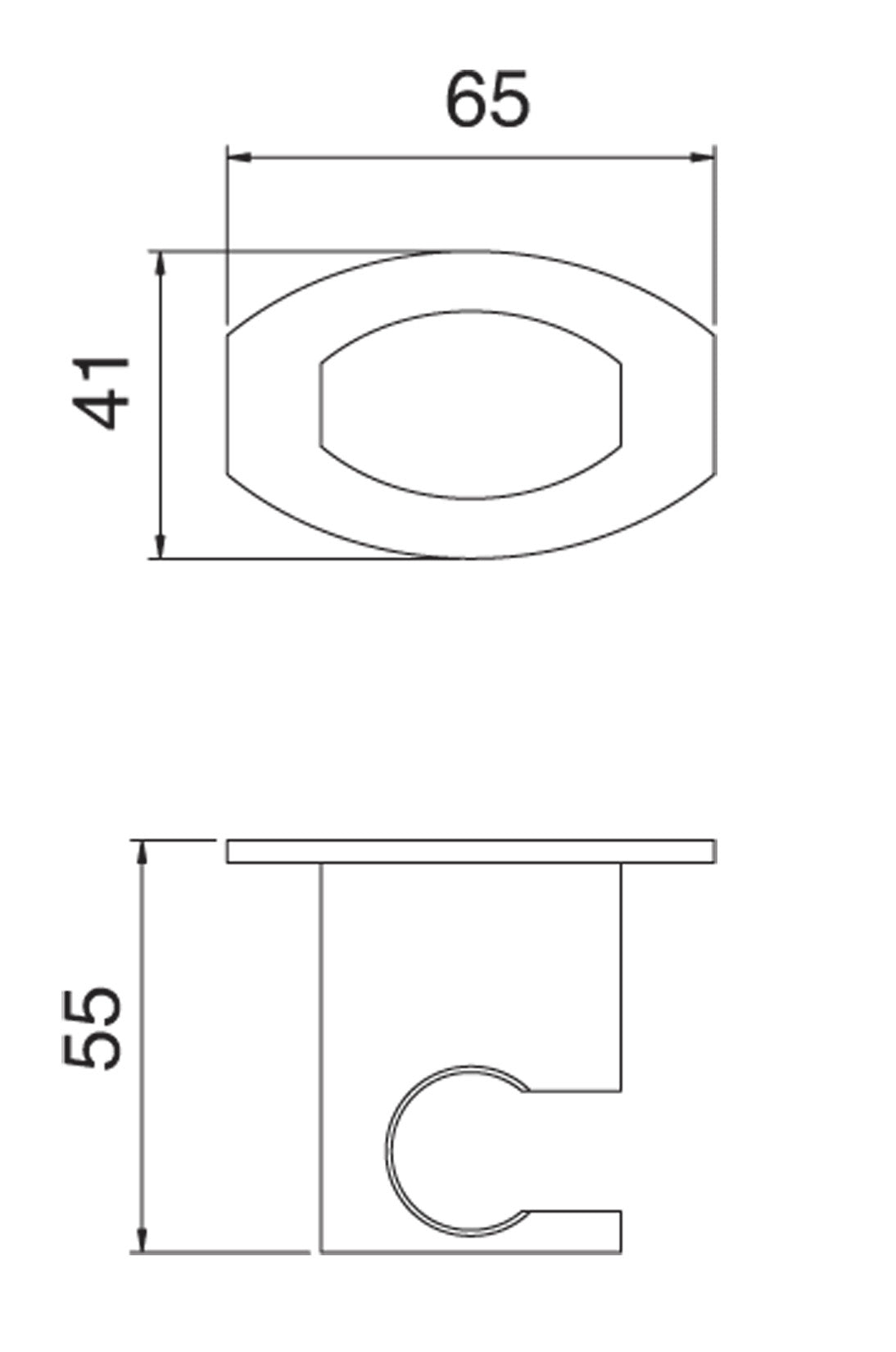 Gancio Attacco Fisso Per Doccetta Rubinetterie Treemme Hedo' Materiale Ottone Finitura Cromata