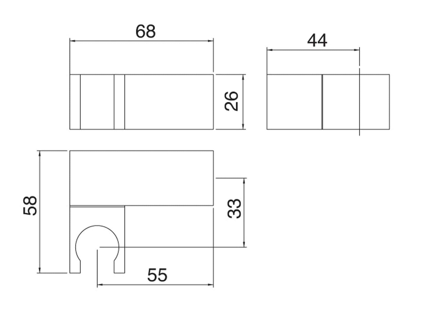 Rubinetterie Treemme SHOWERS & THERMOSTATICS Gancio Con Snodo A Muro Quadro per Doccetta a Mano Materiale Ottone Finitura Cromata