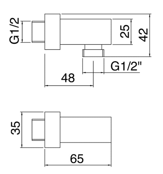 Presa Acqua A Muro Quadra Rubinetterie Treemme Arche' Materiale Ottone Finitura Cromata