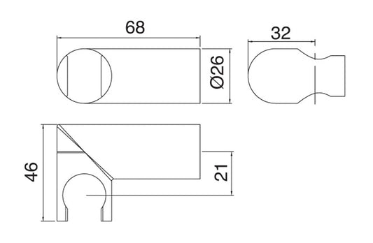 Rubinetterie Treemme SHOWERS & THERMOSTATICS Gancio Con Snodo A Muro Tondo Materiale Ottone Finitura Cromata