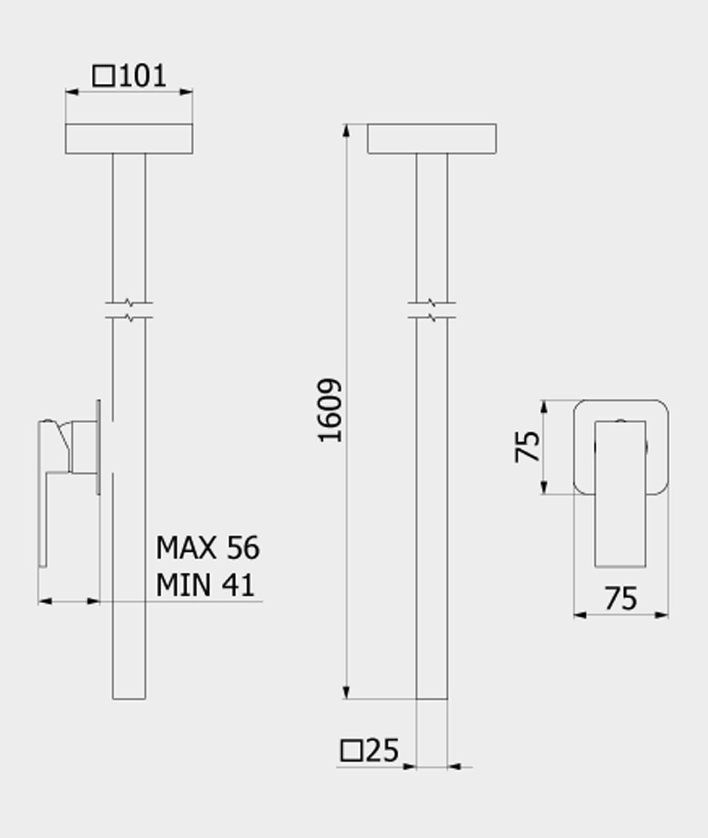 Miscelatore bocca da soffitto alimentata con comando remoto incluso marca IB rubinetti modello Rubacuori rubinetteria rubinetto ottone cromato fontana finitura cromo rivenditore autorizzato campania arredamento garanzia 10 anni azienda certificata