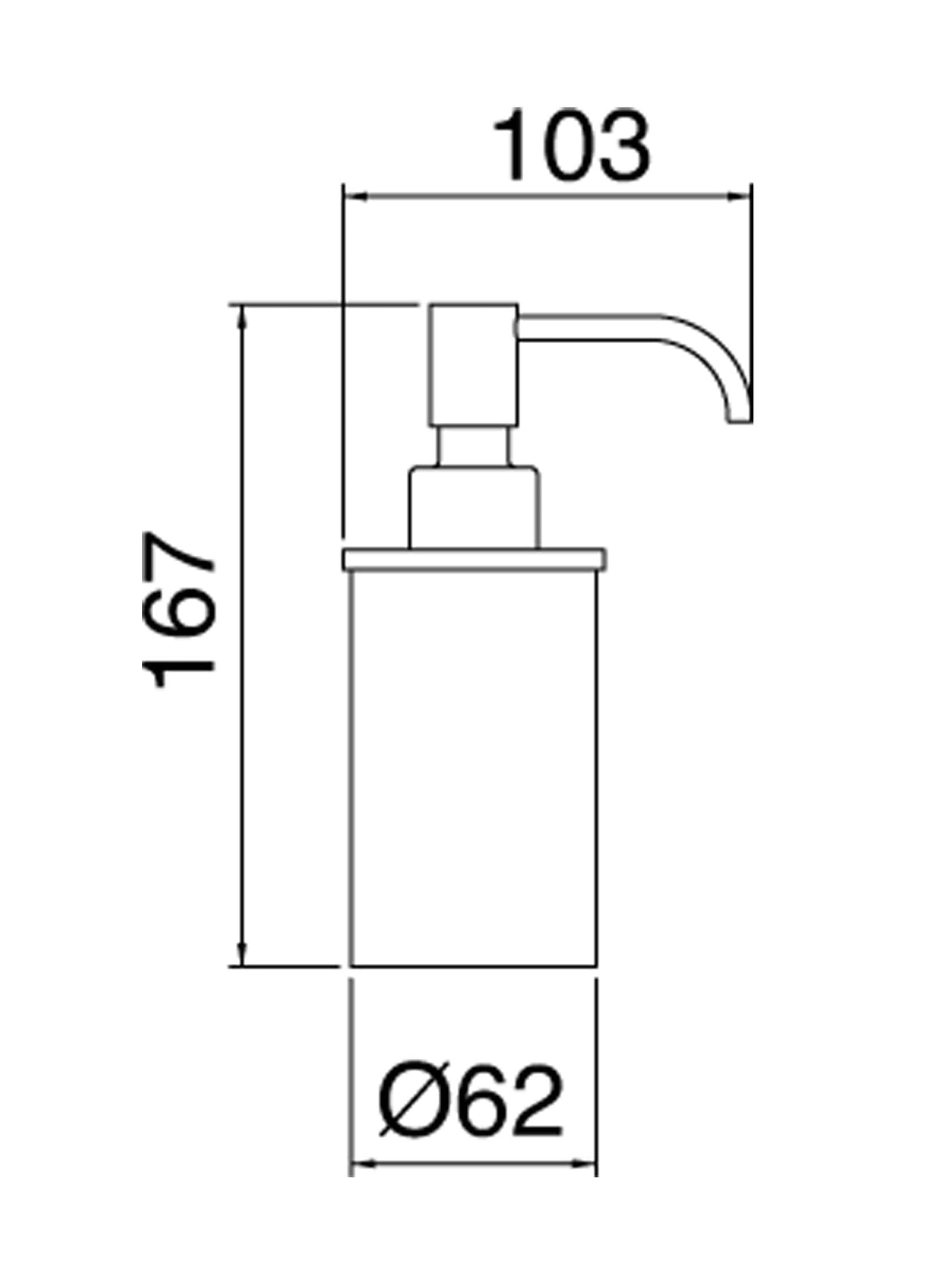 Rubinetterie Treemme 3M 5mm RWIT 9071 IS 01 Dosatore Per Sapone Bagno Materiale Acciaio INOX Finitura Acciaio Spazzolato Corian