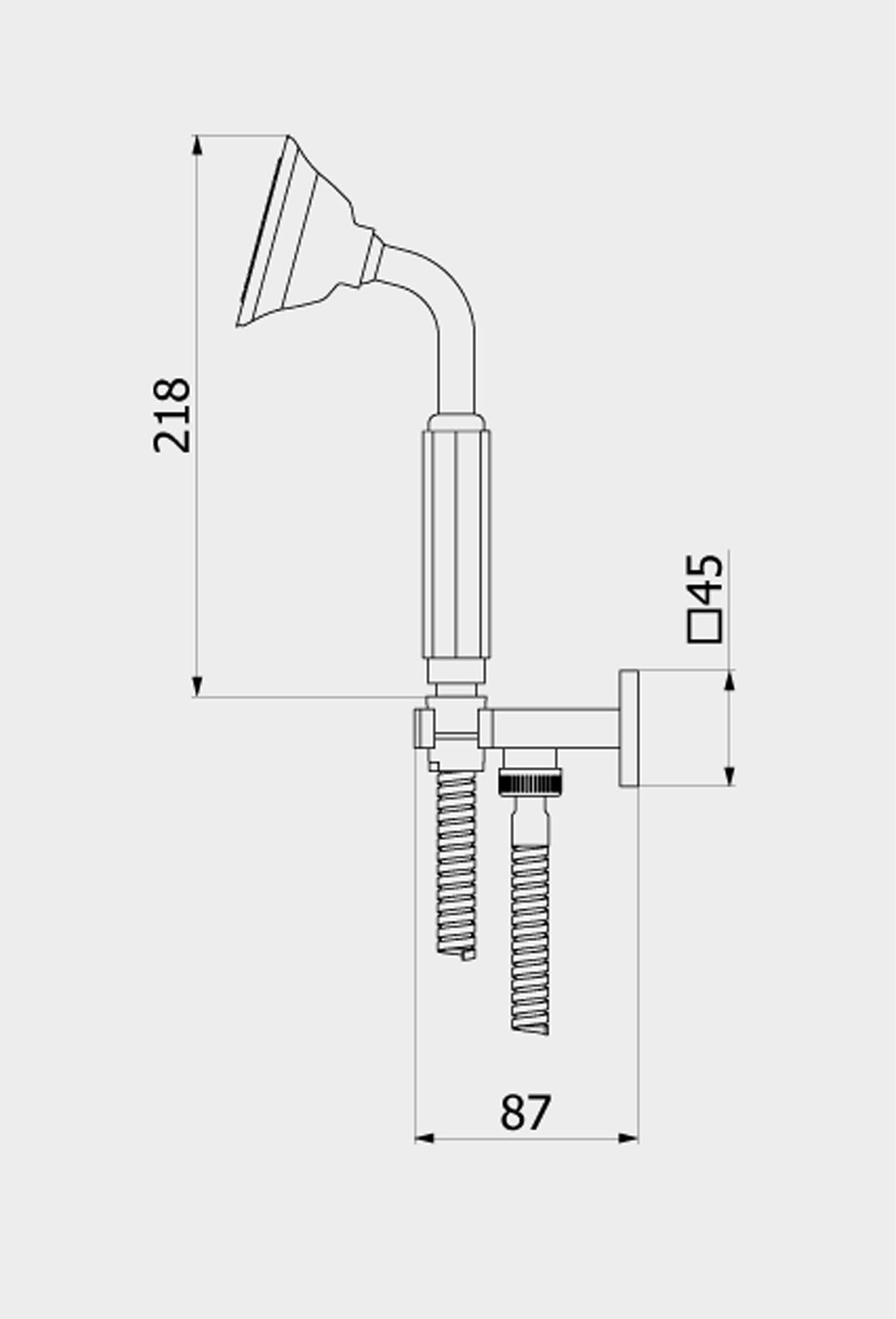 IB Rubinetti SHOWER & CO Duplex Belmondo Presa Acqua Quadra Doccetta Tonda Monogetto Flessibile Stile Classico Materiale Ottone Finitura Cromata