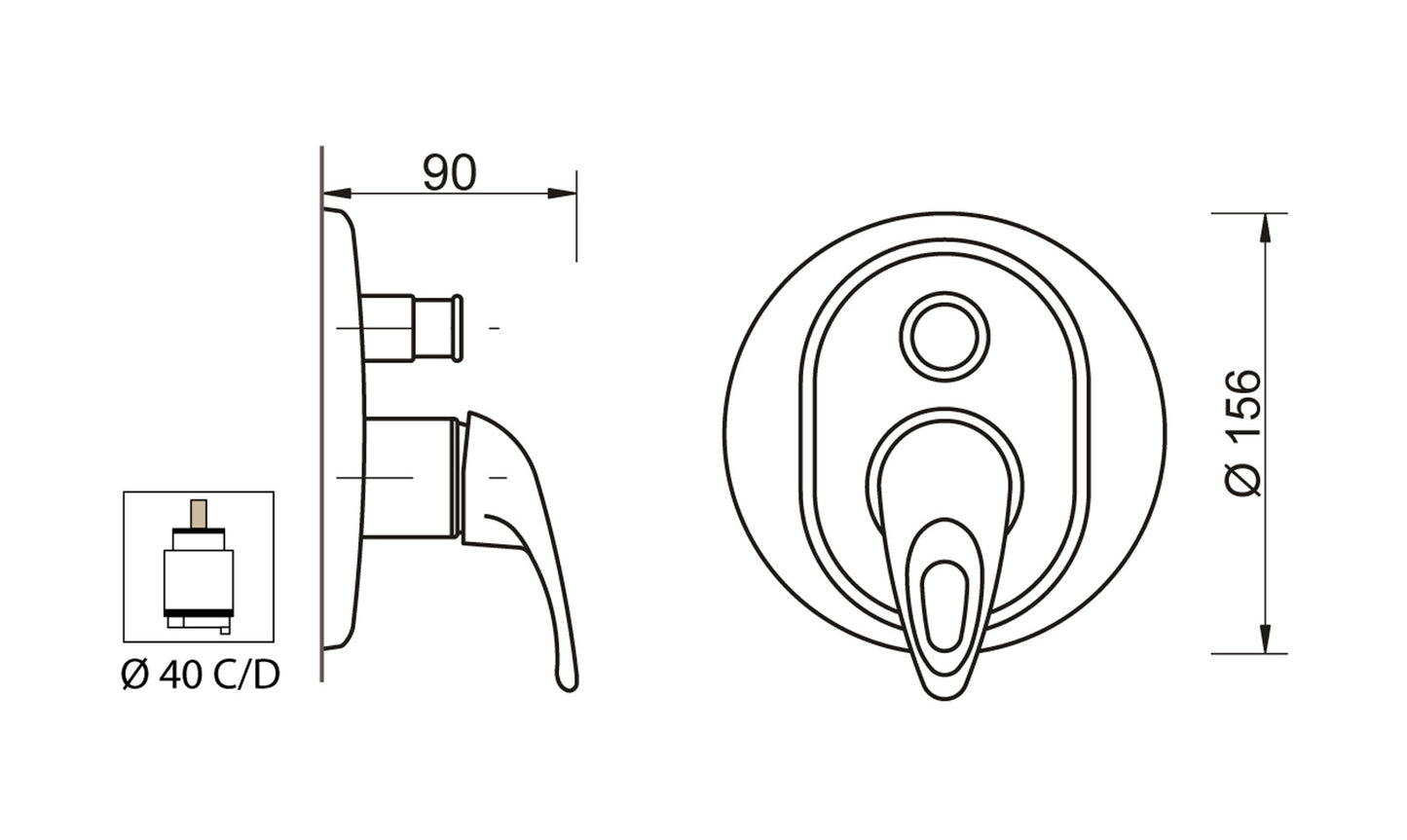 Miscelatore Incasso Doccia Con Deviatore Automatico Piastra Lusso Duemmeggi Sigma Installazione Parete Muro 2 Vie 1 Leva Manopola Meccanico Stile Classico Con Piastra 2 Fori Materiale Ottone Finitura Cromata Made in Italy Garanzia 5 Anni