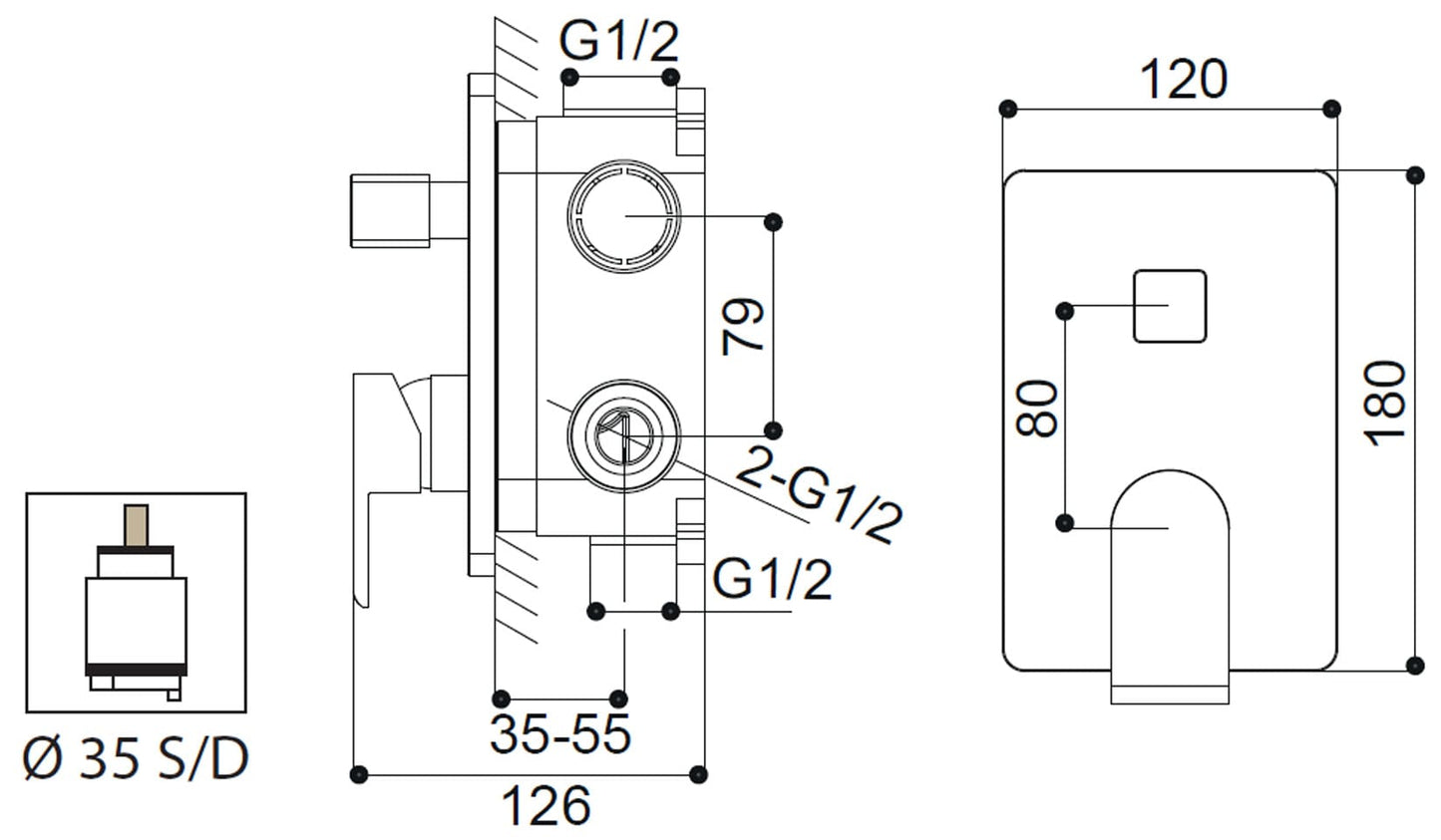 Miscelatore Incasso Doccia Con Deviatore Automatico Duemmeggi Smart Installazione Parete Muro 2 Fori 2 Vie Stile Moderno 1 Leva Manopola Monocomando Meccanico Materiale Ottone Finitura Cromata Made in Italy Garanzia 5 Anni