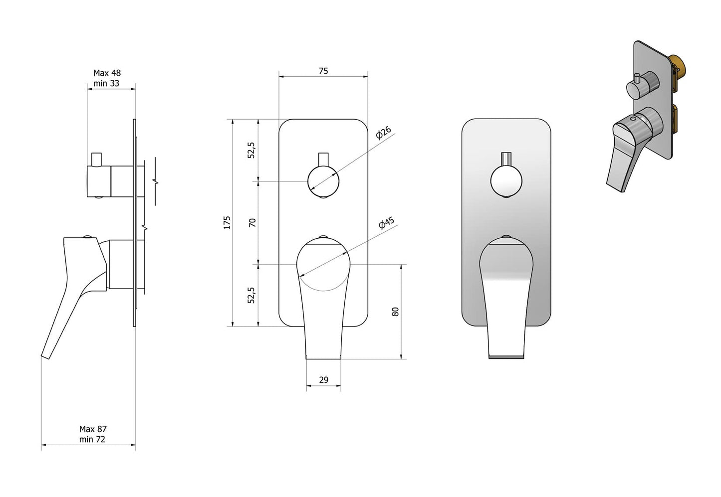 Miscelatore doccia incasso tre vie completo marca IB rubinetti modello Twitter rubinetteria rubinetto ottone cromato fontana finitura cromo rivenditore autorizzato campania arredamento garanzia 10 anni qualità made in italy azienda certificata