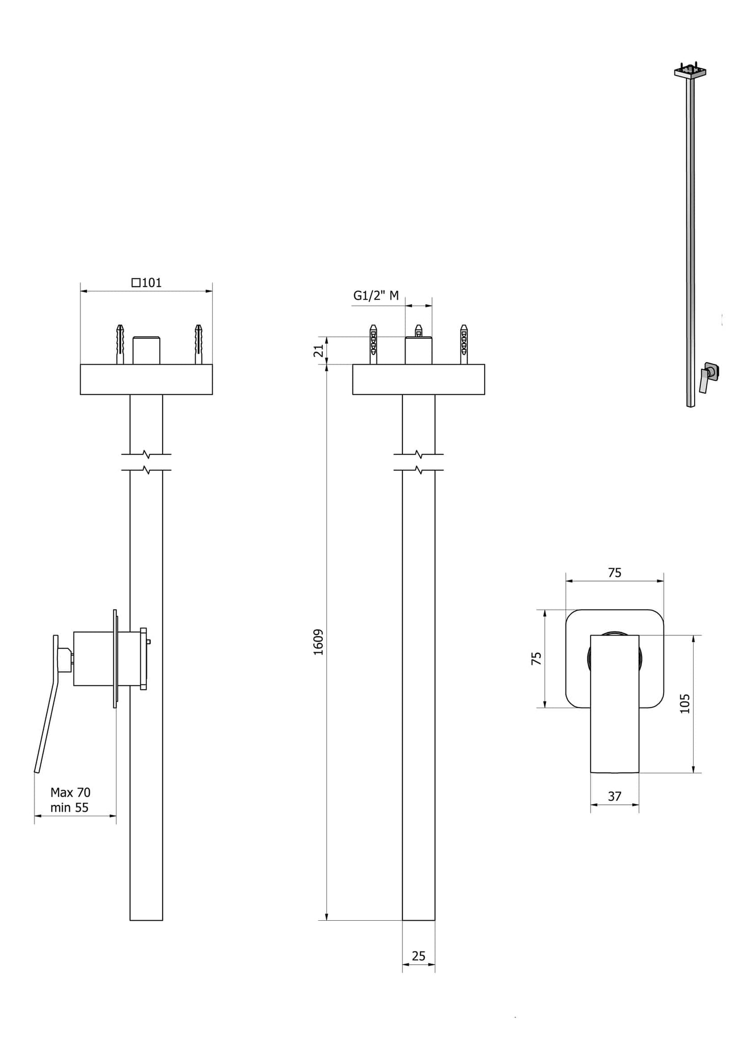 Miscelatore bocca da soffitto alimentata con comando remoto incluso marca IB rubinetti modello Wave rubinetteria classica rubinetto ottone cromato fontana finitura rivenditore autorizzato campania arredamento garanzia 10 anni azienda made in italy