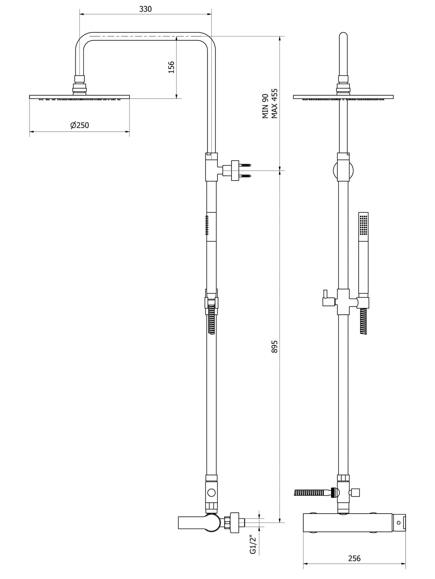 IB Rubinetti WHYNOT? Gruppo Colonna Doccia Attrezzata Multifunzione A Parete Frontale Miscelatore Meccanico Materiale Ottone Finitura Cromata Senza Indromassaggio Con Doccetta E Soffione Anticalcare