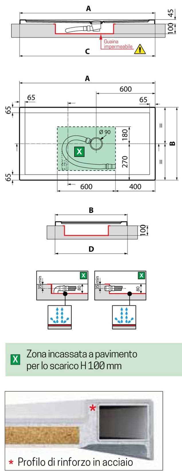 Novellini Olympic Plus Piatto Doccia Dimensione 120x70 Altezza Spessore 4,5 cm Colore Bianco Installazione Appoggio Pavimento Superficie Liscia Materiale Metacrilato Compreso Piletta Scarico e Copri Piletta
