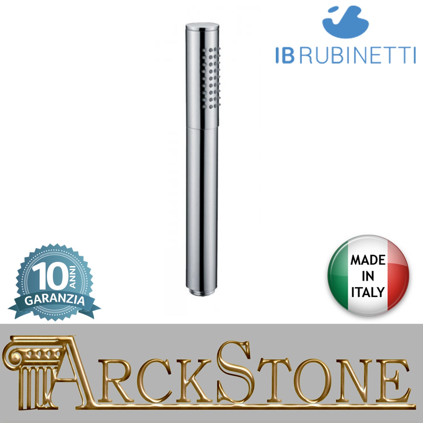 Doccetta tonda in ottone cromato marca IB rubinetti modello Shower & Co. doccetta finitura muro rivenditore autorizzato cromatura campania garanzia 10 anni azienda certificata qualità made in italy arredo bagno