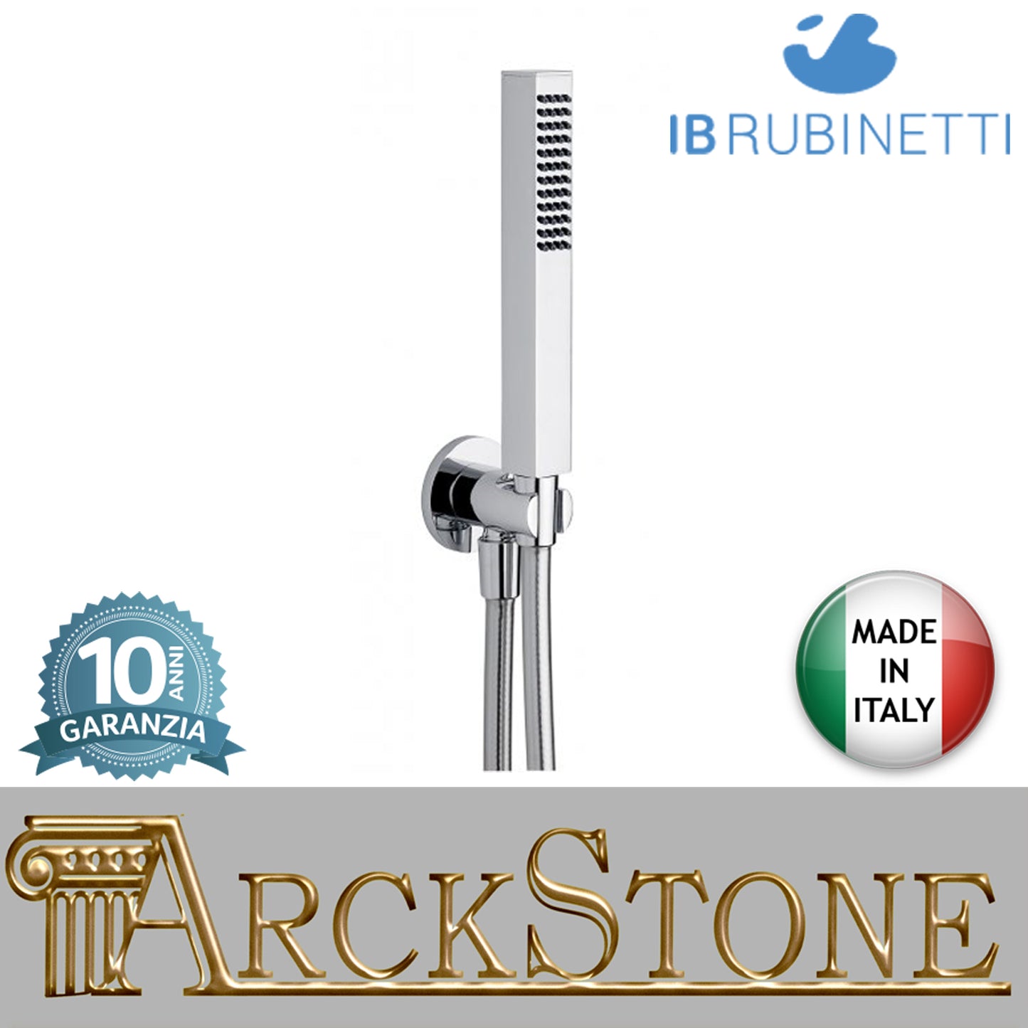Duplex quadro marca IB rubinetti modello Shower & Co. doccetta finitura cromata muro rivenditore autorizzato accessori doccia cromatura campania garanzia 10 anni cromo azienda certificata qualità made in italy arredo bagno