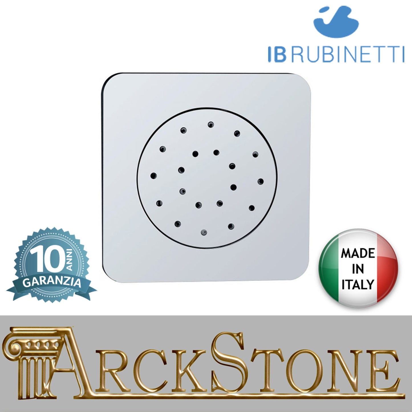 Getto laterale incasso quadro marca IB rubinetti modello Shower & Co. finitura cromata presa muro doccetta rivenditore autorizzato flessibile doccia cromatura campania garanzia 10 anni parete cromo azienda certificata qualità arredo bagno