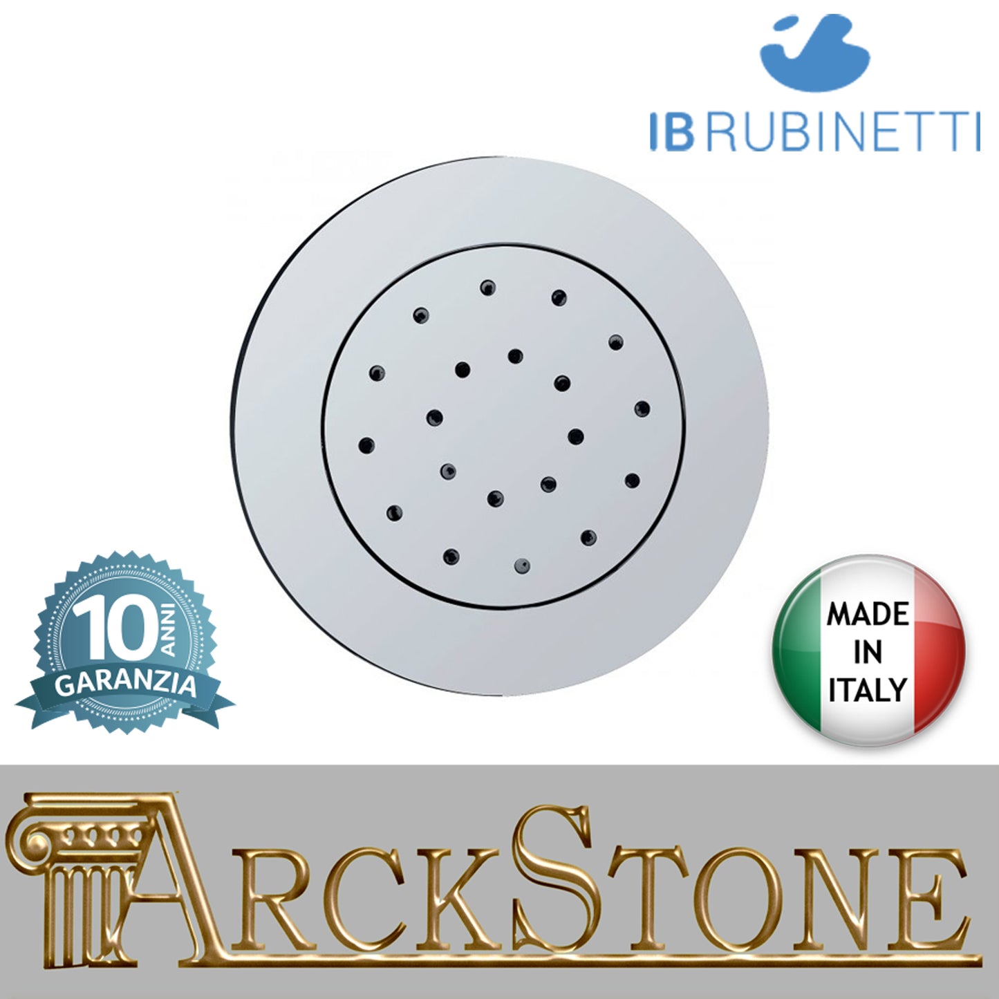 Getto laterale incasso tondo marca IB rubinetti modello Shower & Co. finitura cromata presa muro doccetta rivenditore autorizzato flessibile doccia cromatura campania garanzia 10 anni parete cromo azienda certificata qualità arredo bagno