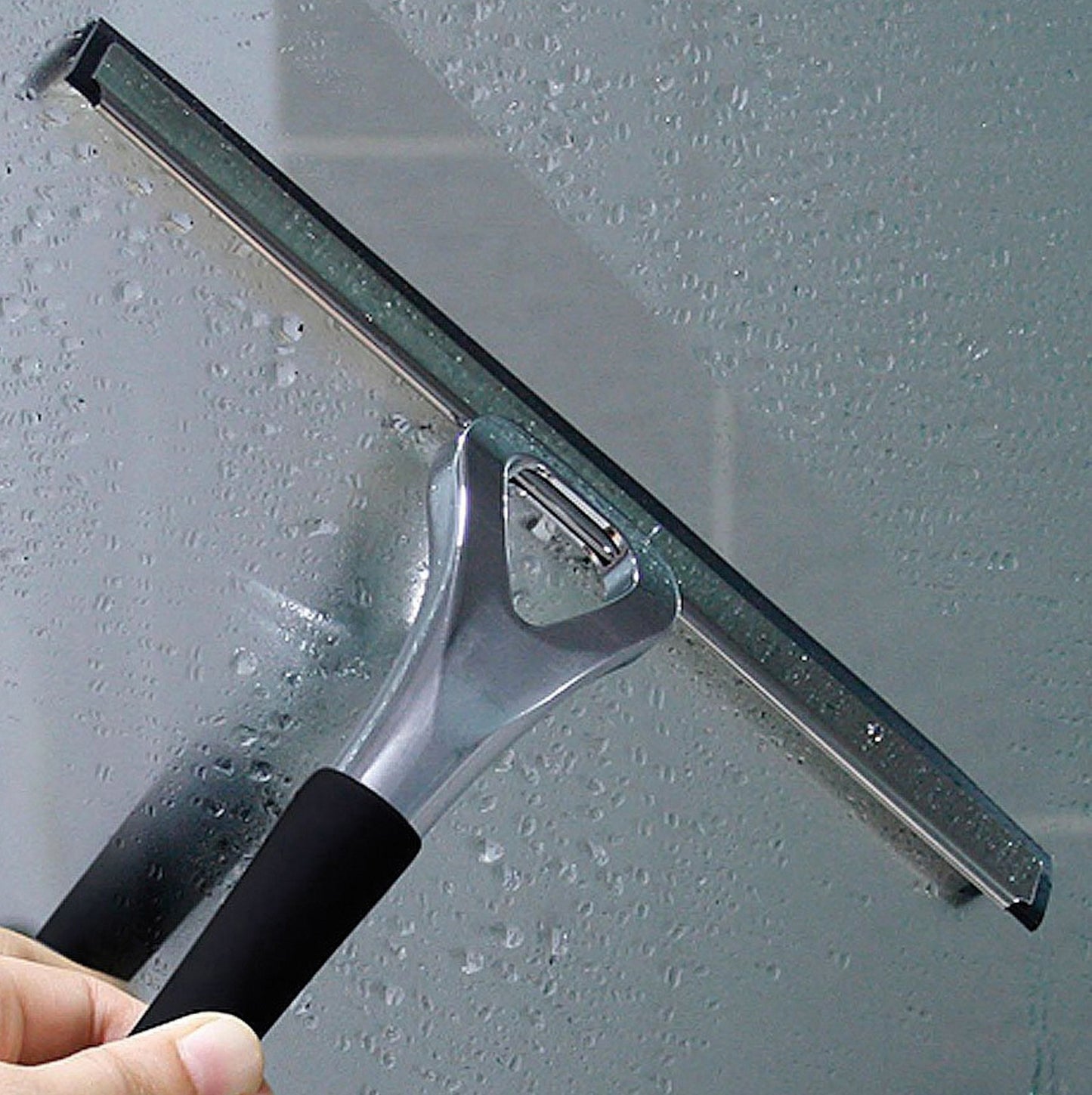 Novellini Tergivetro LUX Tergicristallo Spatola Manuale Metallo Cromato Gomma Struttura Ottone Impugnatura Morbida Antiscivolo Accessorio Bagno Arredo Togli Acqua