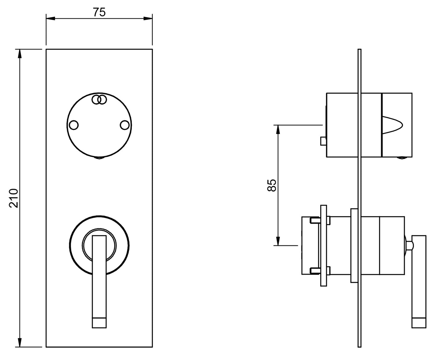 Miscelatore Monocomando Doccia Con Deviatore A 2 Uscite Rubinetterie Treemme Arche' Materiale Ottone Finitura Cromata