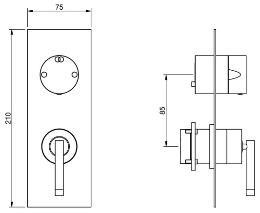 Miscelatore Monocomando Doccia Con Deviatore A 2 Uscite Rubinetterie Treemme Arche' Materiale Ottone Finitura Cromata