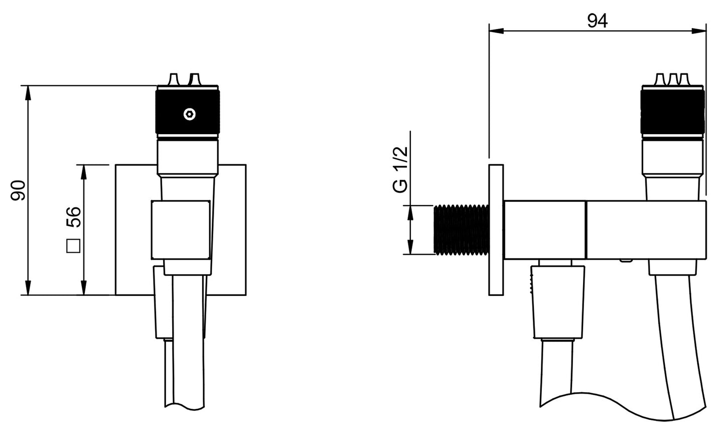 Rubinetterie Treemme Arché Idroscopino Per WC Con Doccetta Stilo Rotonda in Metallo Per WC Flessibile in PVC 1 Metro Materiale Ottone Finitura Cromato