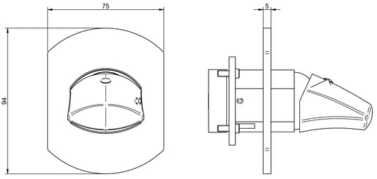 Miscelatore Monocomando Doccia Incasso Rubinetterie Treemme Hedo' Materiale Ottone Finitura Cromata