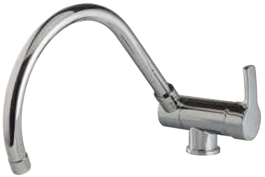 Rubinetterie Treemme 3M Contract Kitchen S IT 1244 CC LG ZZ Miscelatore Monocomando Appoggio Lavello Cucina Sotto Finestra Si Abbassa Girevole Pieghevole Monoforo Stile Moderno Materiale Ottone Finitura Cromata