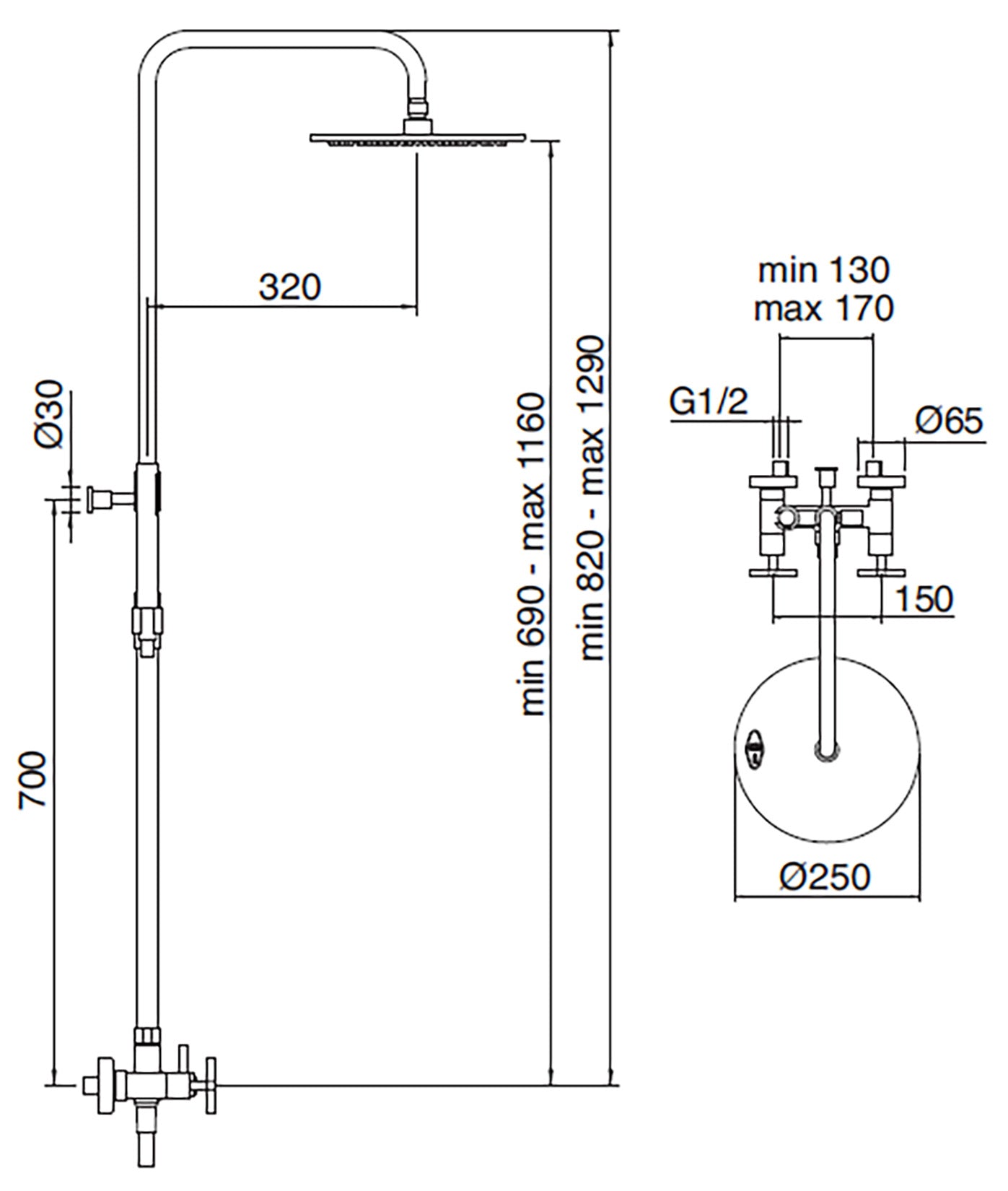 Rubinetterie Treemme Line Gruppo Colonna Doccia Attrezzata Multifunzione Miscelatore Meccanico Materiale Ottone Finitura Cromata Con Doccetta E Soffione Anticalcare In Metallo