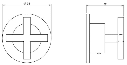 Rubinetterie Treemme Line Rubinetto D'Arresto Deviatore Incasso 2 Uscite Materiale Ottone Finitura Cromata