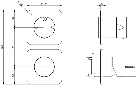 Miscelatore Monocomando Doccia Incasso Con Deviatore 2 Uscite Senza Piastra Rubinetterie Treemme Nanotech Materiale Ottone Finitura Cromata