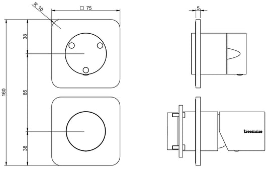 Miscelatore Monocomando Doccia Incasso Con Deviatore 3 Uscite Senza Piastra Rubinetterie Treemme Nanotech Materiale Ottone Finitura Cromata