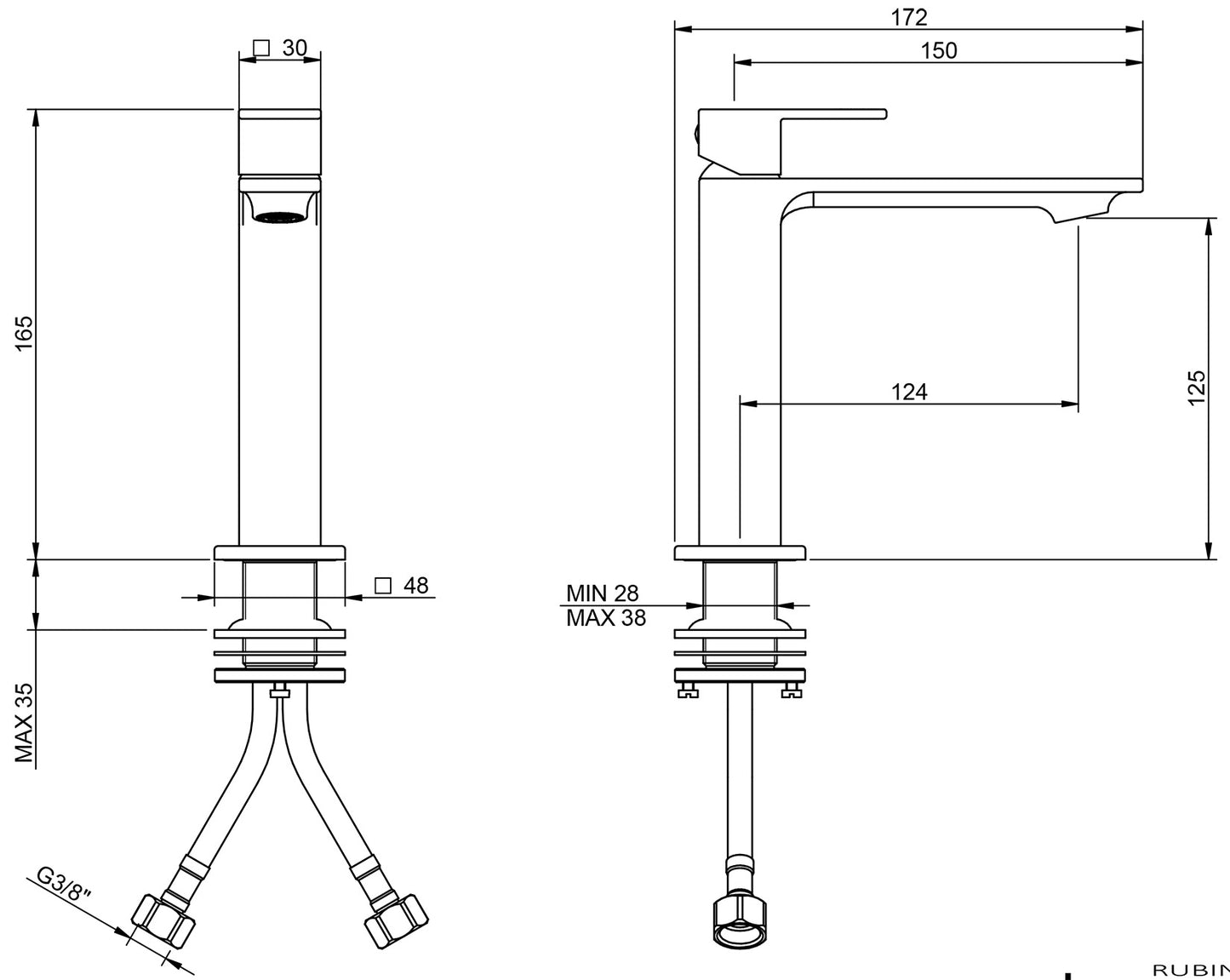Rubinetterie Treemme 3M Q30 IT 4B11 CC QT ZZ Miscelatore Monocomando Lavabo 126 mm Materiale Ottone Finitura Cromata