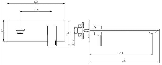 Rubinetterie Treemme Q30 Miscelatore Monocomando Lavabo Incasso 220 mm Materiale Ottone Finitura Cromata