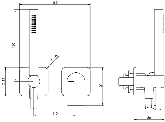 Rubinetterie Treemme Ran Miscelatore Doccia Meccanico Incasso Con Doccetta A Muro Parte Interna Esterna Inclusa Materiale Ottone Finitura Cromata 2 Fori 1 Via Monocomando 1 Leva Stile Moderno