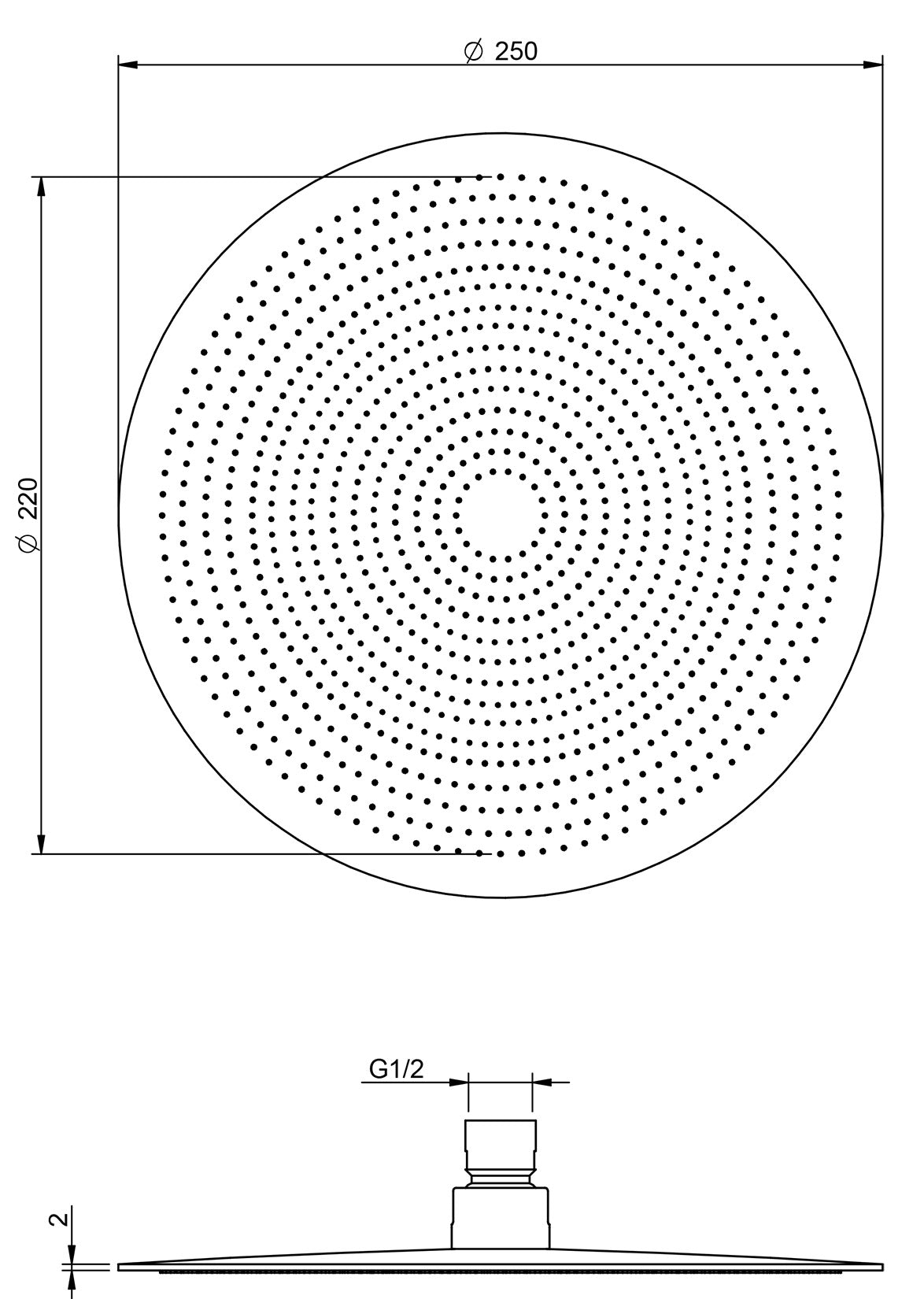 Rubinetterie Treemme SHOWERS & THERMOSTATICS Soffione Doccia Misura Diametro Ø 250 mm Forma Rotonda Funzione Acqua Pioggia Materiale Metallo Finitura Cromata Portata 9 Litri Al Minuto Funziona a Bassa Pressione
