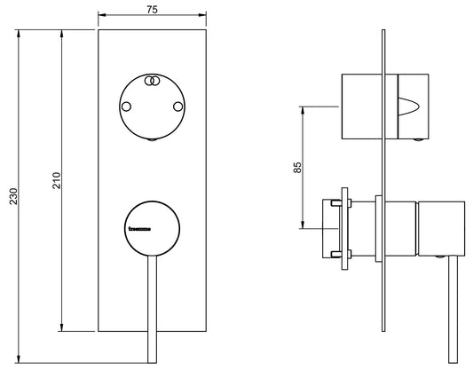 Rubinetterie Treemme SHOWERS & THERMOSTATICS Miscelatore Monocomando Meccanico Doccia Con Deviatore A 2 Uscite Materiale Ottone Finitura Cromata